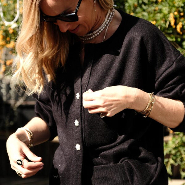 סריג אוברסייז פנינה שחור- יד 2