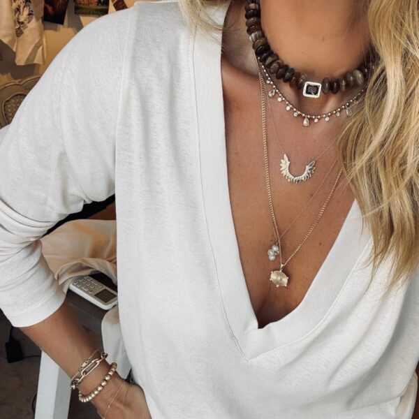 חולצת רומי אבן משלוש תחרה