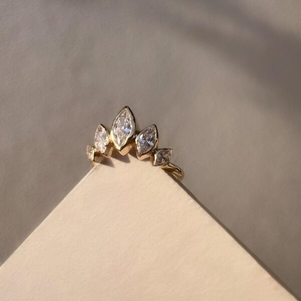 טבעת מרקיז כתר חמישה