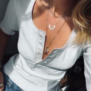 חולצת ריב סאטן לבנה