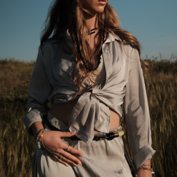 Wild Button Silver Blue